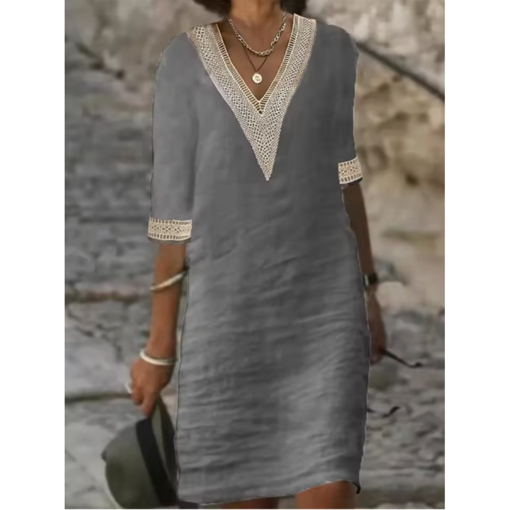 Eastwood and Bloom™ | Celestine – White Linen Blend Dress