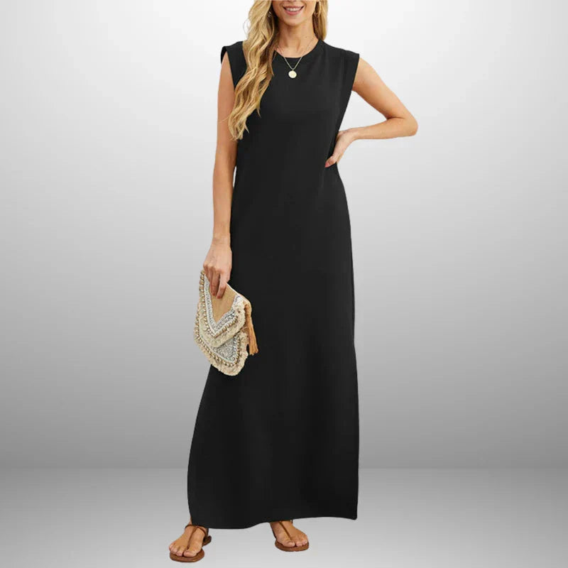 Eastwood and Bloom™ | Long Dress in Flowing Anti-Wrinkle Fabric