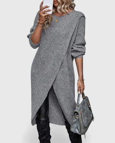 Eastwood and Bloom™ | Venetia – Relaxed Overlap Sweater Dress
