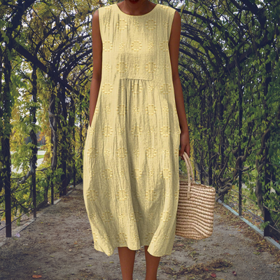 Eastwood and Bloom™ | Aikaterini – Elegant Sleeveless Dress with Pockets