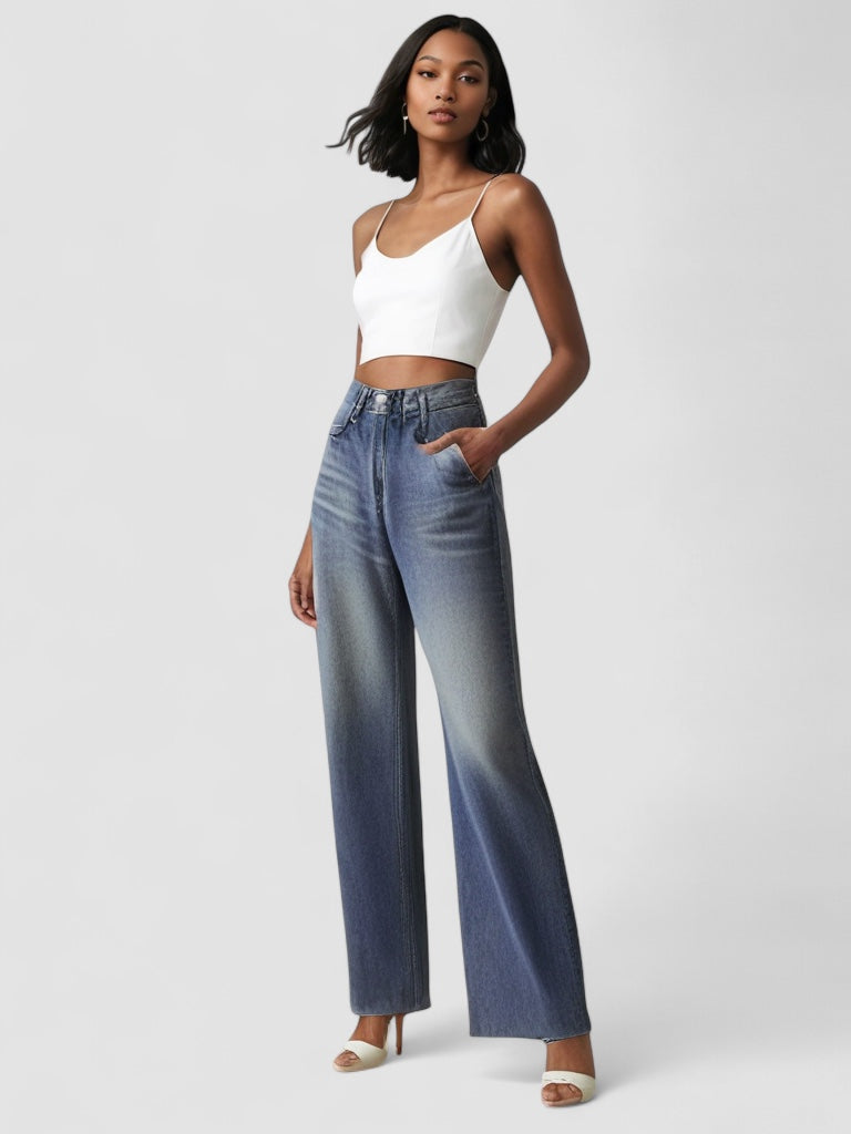 Eastwood and Bloom™ | Wide Jean with Worn Effect