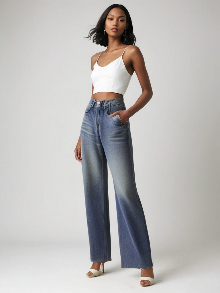 Eastwood and Bloom™ | Wide Jean with Worn Effect