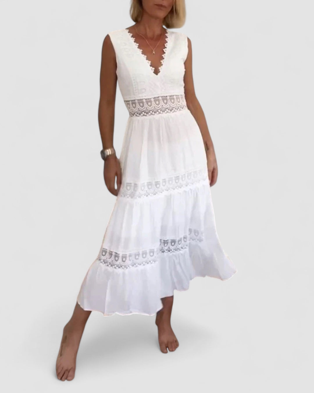 Kim | Lace Dress with V-Neck