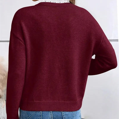 Eastwood and Bloom™ | Rowena – Soft Knit with Lace-Trimmed V-Neck