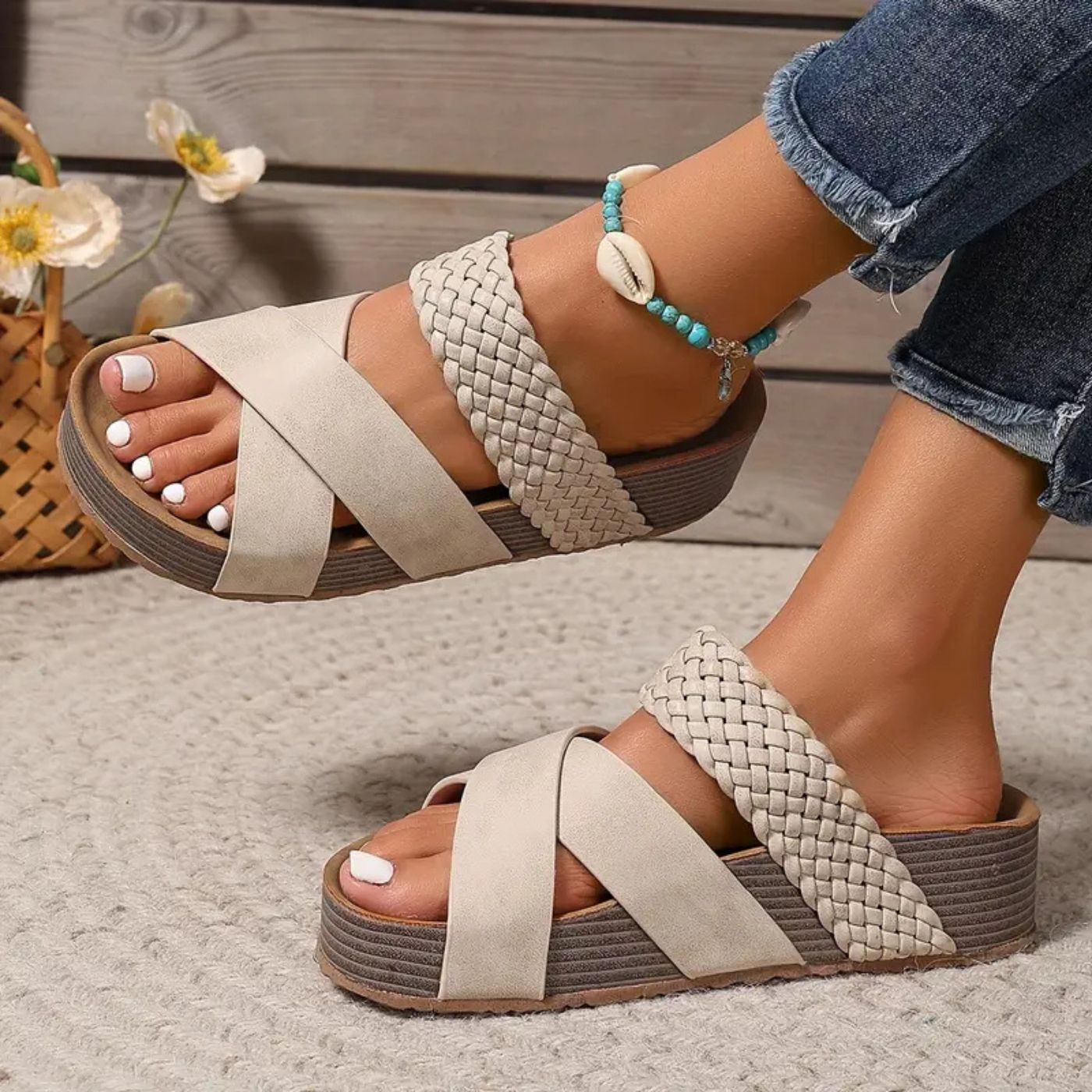 Eastwood and Bloom™ | Abigail – Orthopedic Leather Strap Sandals