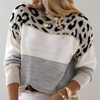 Laura | Relaxed Sweater with Leopard Design