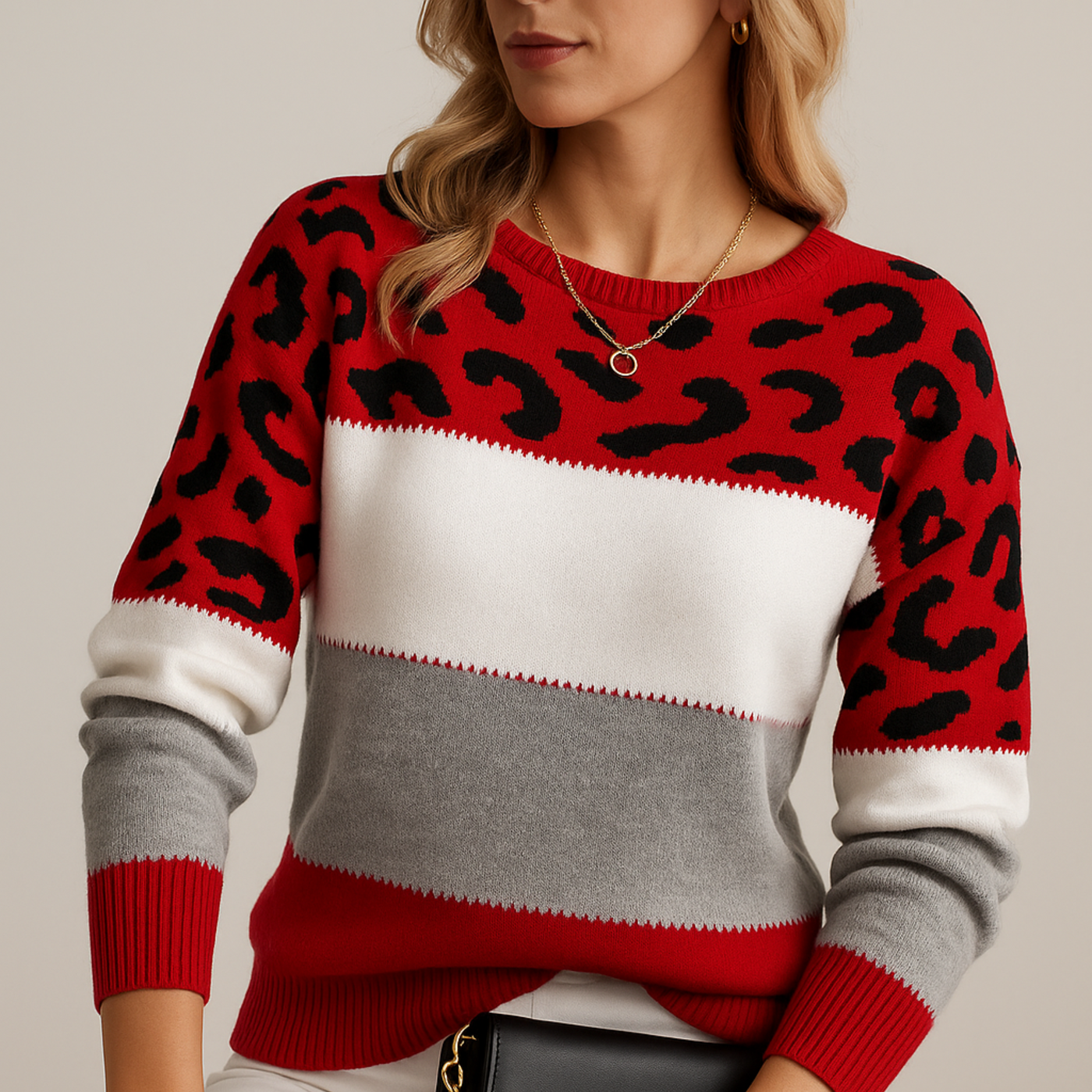 Eastwood and Bloom™ | Charlene – Leopard Print Casual Sweater