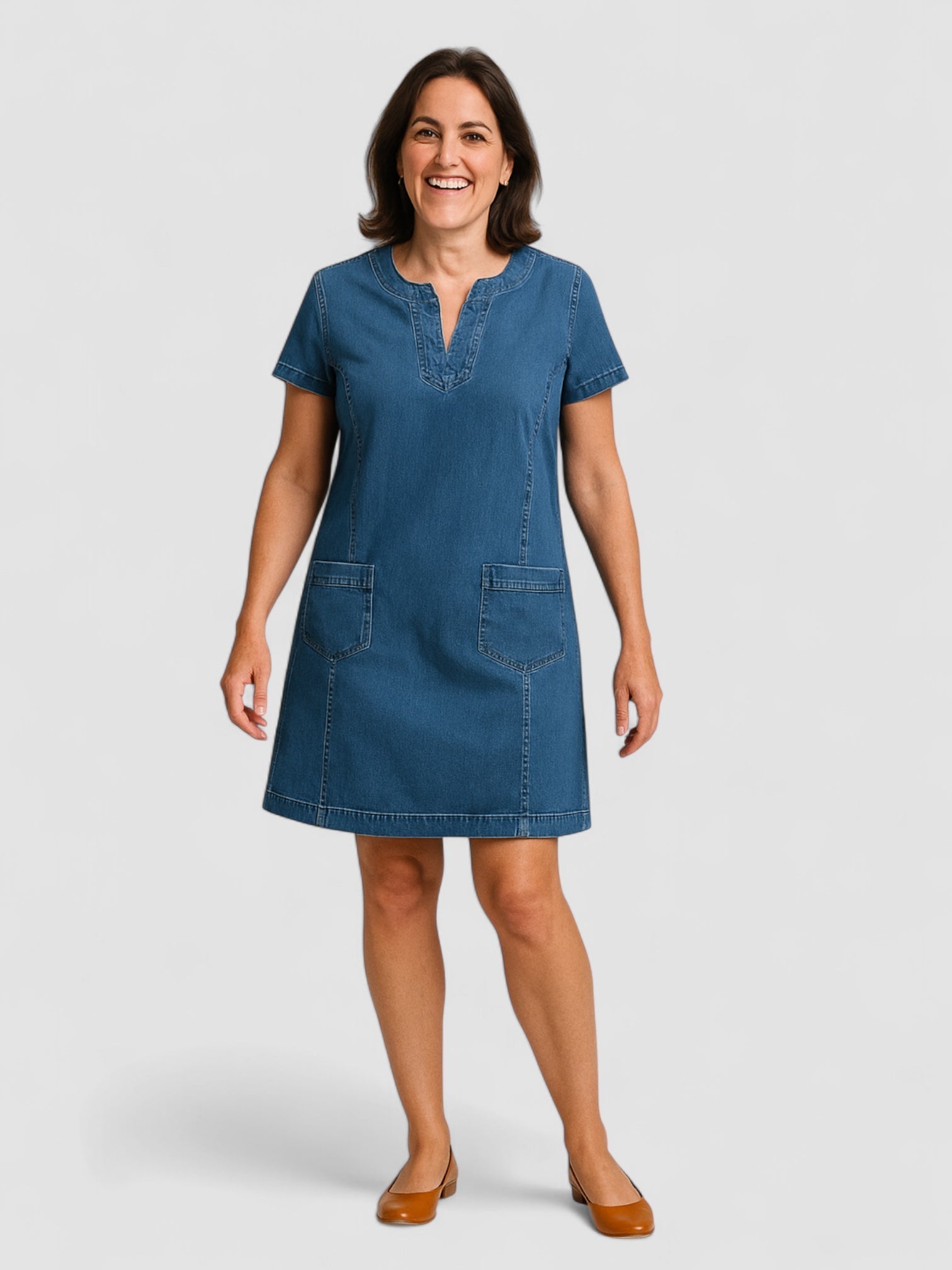 Eastwood and Bloom™ | Soft Denim Dress with Front Pockets