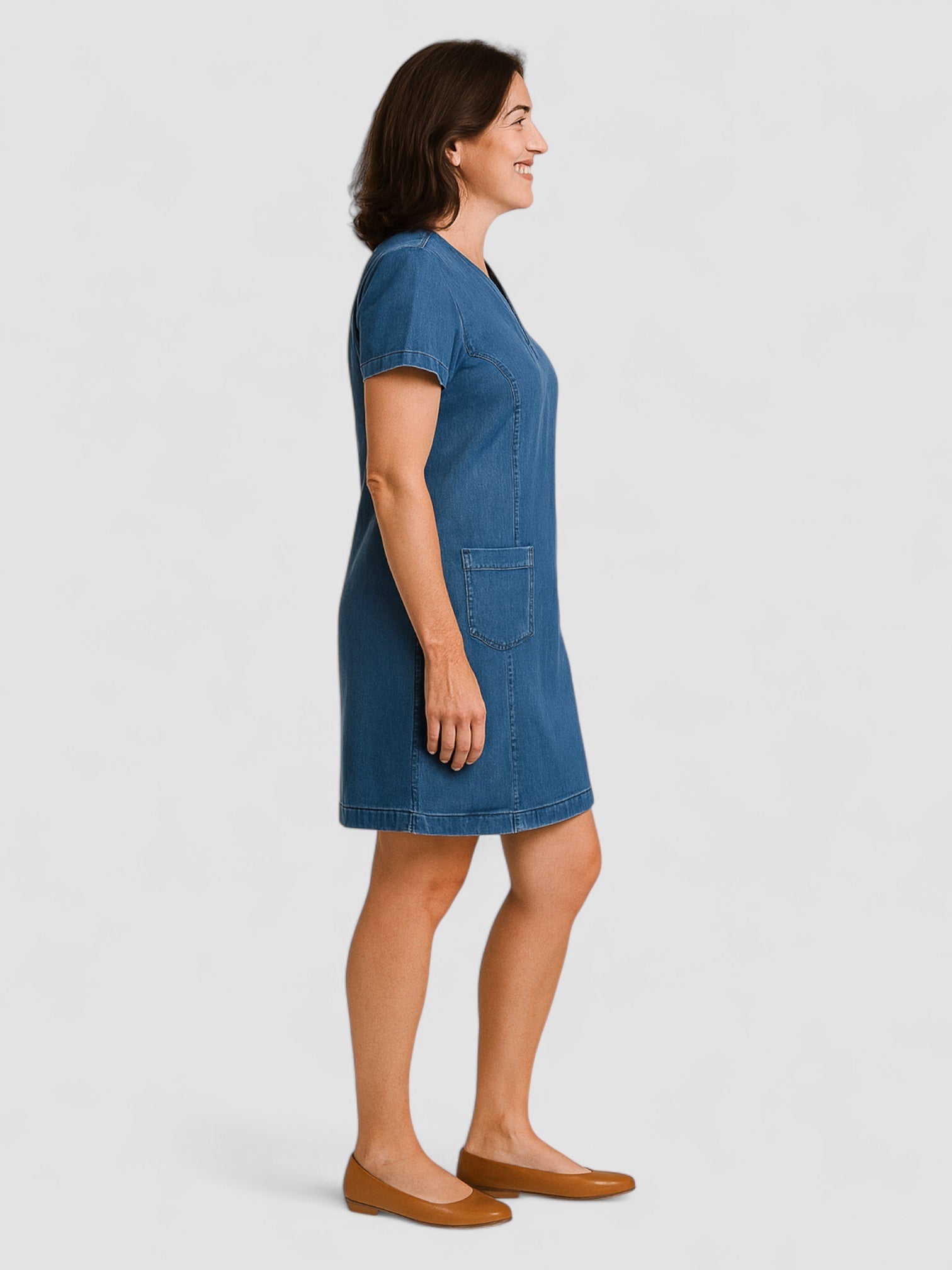Eastwood and Bloom™ | Soft Denim Dress with Front Pockets