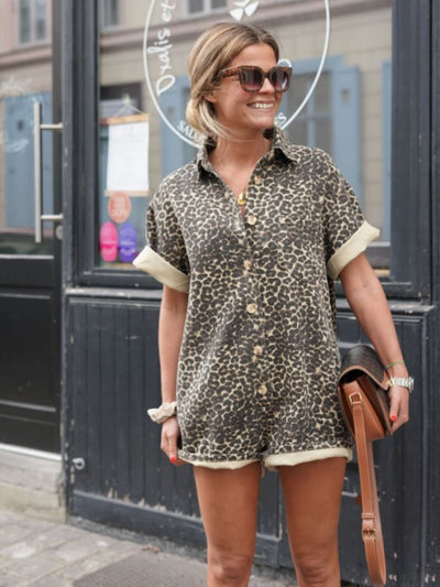 Eastwood and Bloom™ | Shirt Dress with Leopard Print