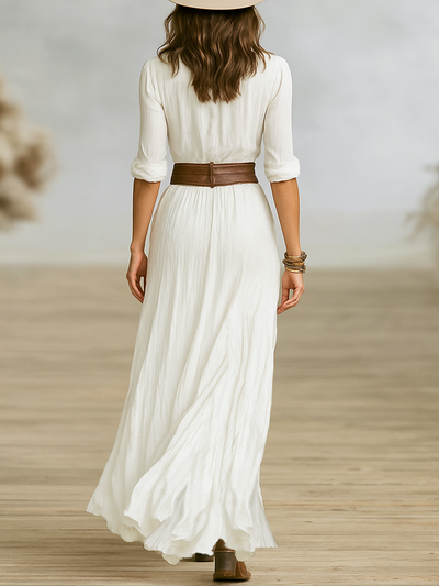 Eastwood and Bloom™ | Briony – Flowing shirt dress with waist belt