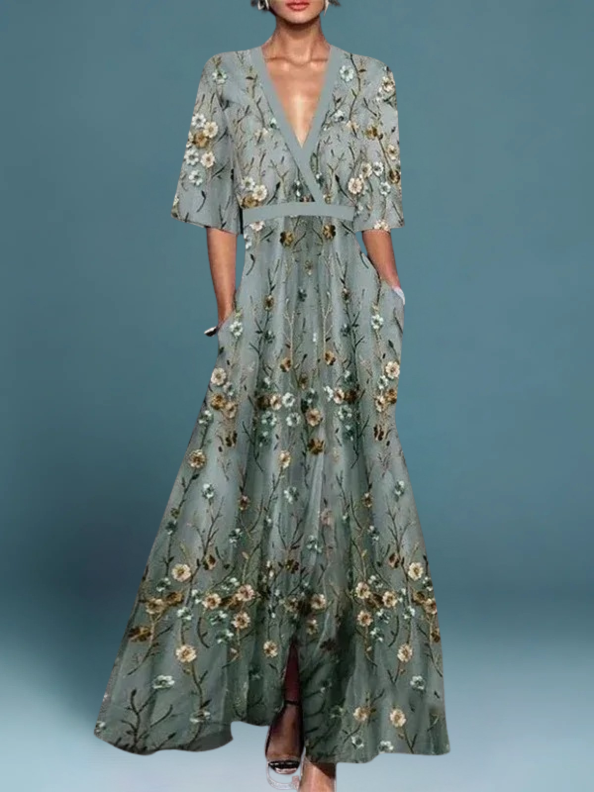 Eastwood and Bloom™ | Océane – Elegant Long Dress with Flowers