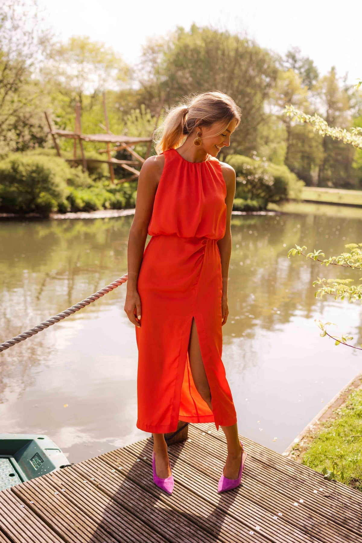 Eastwood and Bloom™ | Aria – Draped Asymmetric Midi Dress