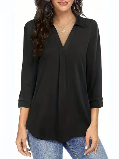 Eastwood and Bloom™ | Linnea – Elegant everyday top with V-neck