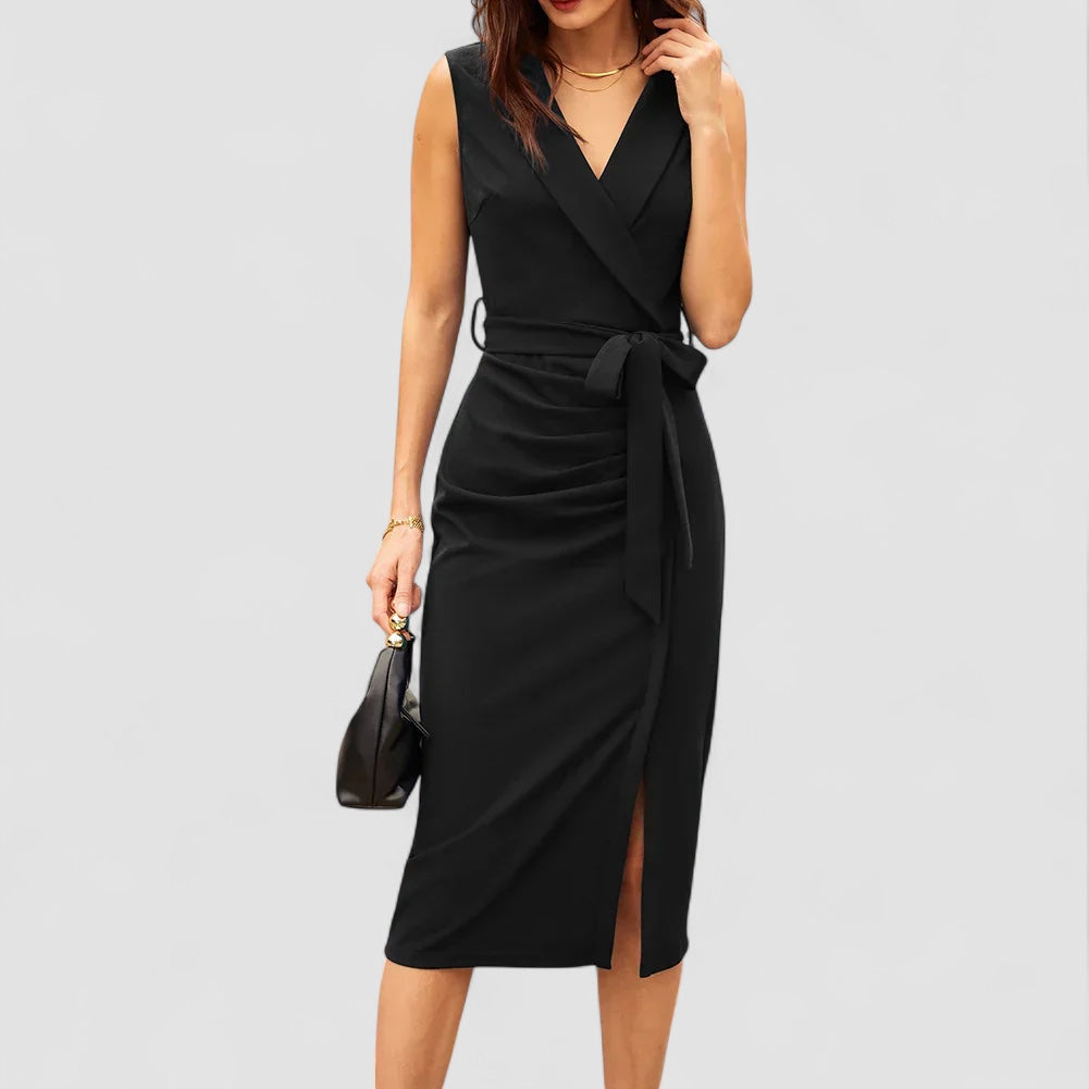 Eastwood and Bloom™ | Elegant wrap dress with tie belt