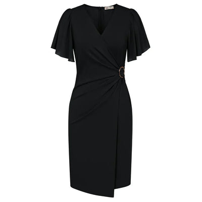 Eastwood and Bloom™ | Elegant Beige Wrap Dress