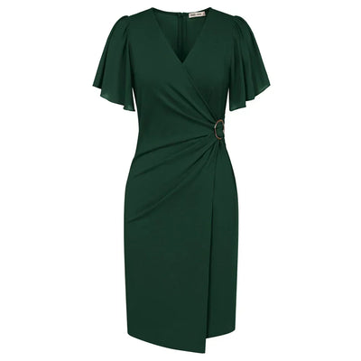 Eastwood and Bloom™ | Elegant Beige Wrap Dress