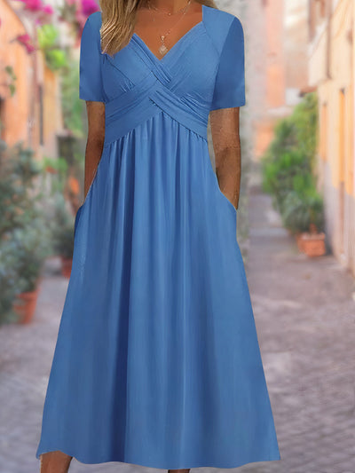 Eastwood and Bloom™ | Evelina – Comfortable V-Neck Dress