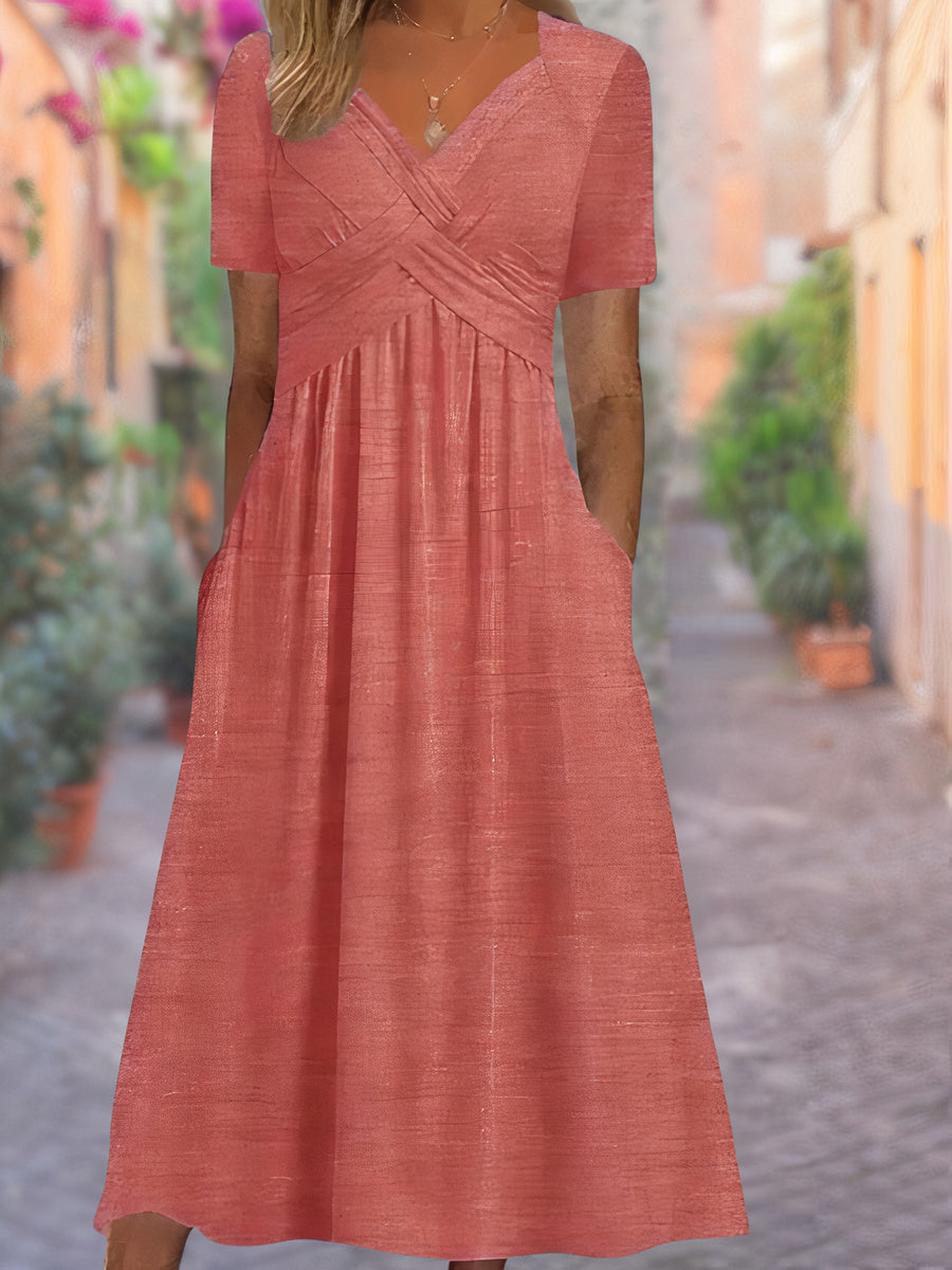 Eastwood and Bloom™ | Evelina – Comfortable V-Neck Dress