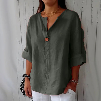 Eastwood and Bloom™ | Liv – Relaxed linen shirt with button detail