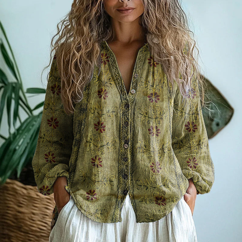 Eastwood and Bloom™ | Dorothea – Relaxed Patterned Blouse