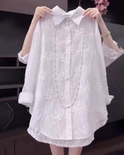 Eastwood and Bloom™ | Elowen – Embroidered Button-Front Tunic