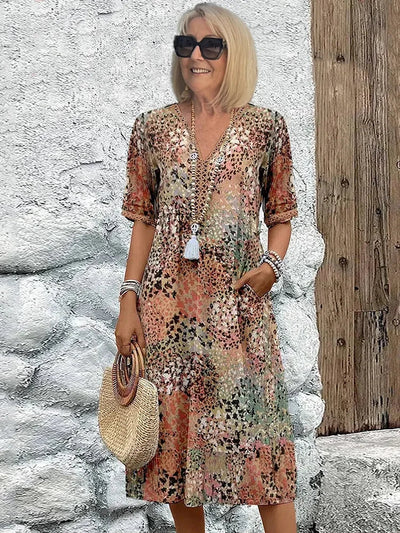 Eastwood and Bloom™ | Lina – Lightweight V-Neck Midi Dress