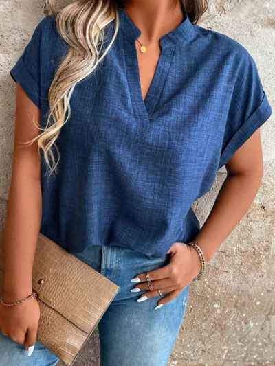 Eastwood and Bloom™ | Elinor – Top with a Soft Drape and Relaxed V-Neck