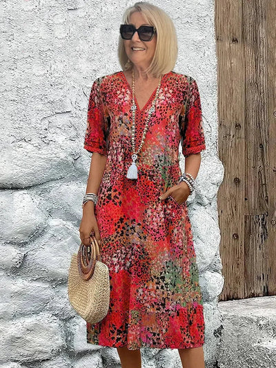 Eastwood and Bloom™ | Lina – Lightweight V-Neck Midi Dress