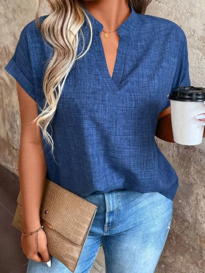 Eastwood and Bloom™ | Elinor – Top with a Soft Drape and Relaxed V-Neck