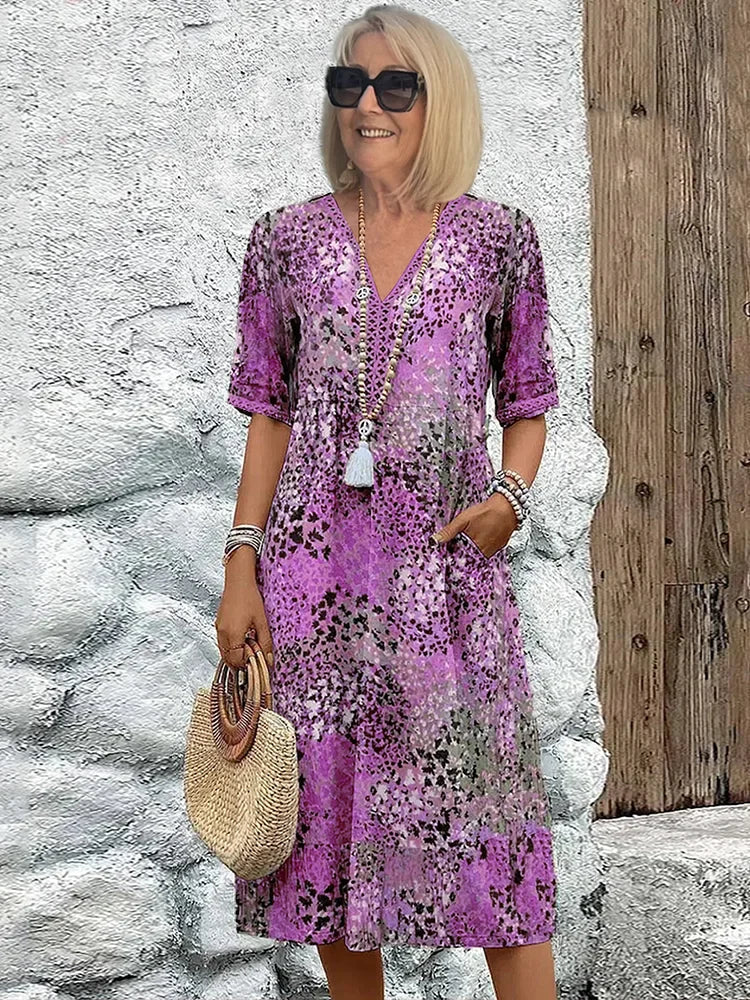 Eastwood and Bloom™ | Lina – Lightweight V-Neck Midi Dress