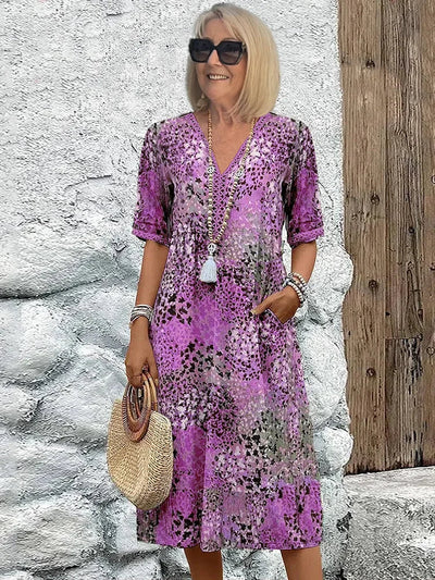Eastwood and Bloom™ | Lina – Lightweight V-Neck Midi Dress