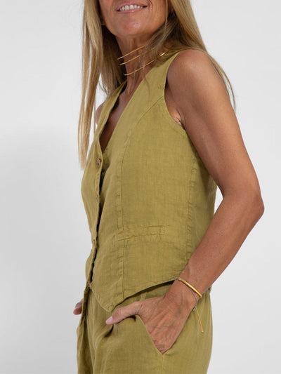 Eastwood and Bloom™ | Buttoned Vest and Wide Pants