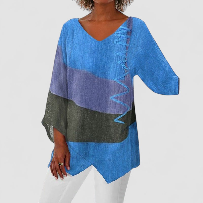 Eastwood and Bloom™ | Hélène - Artistic V-Neck Tunic – Creative, Lightweight & Stylish