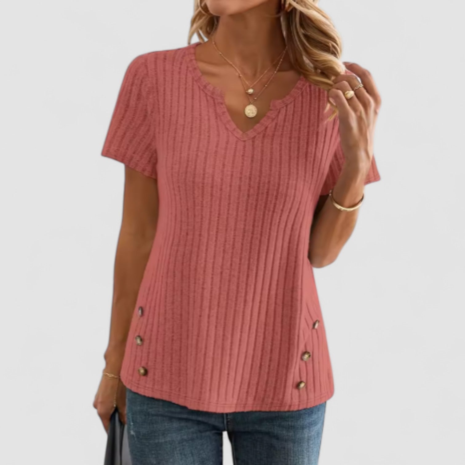 Eastwood and Bloom™ | Elsa – V-neck top with discreet details