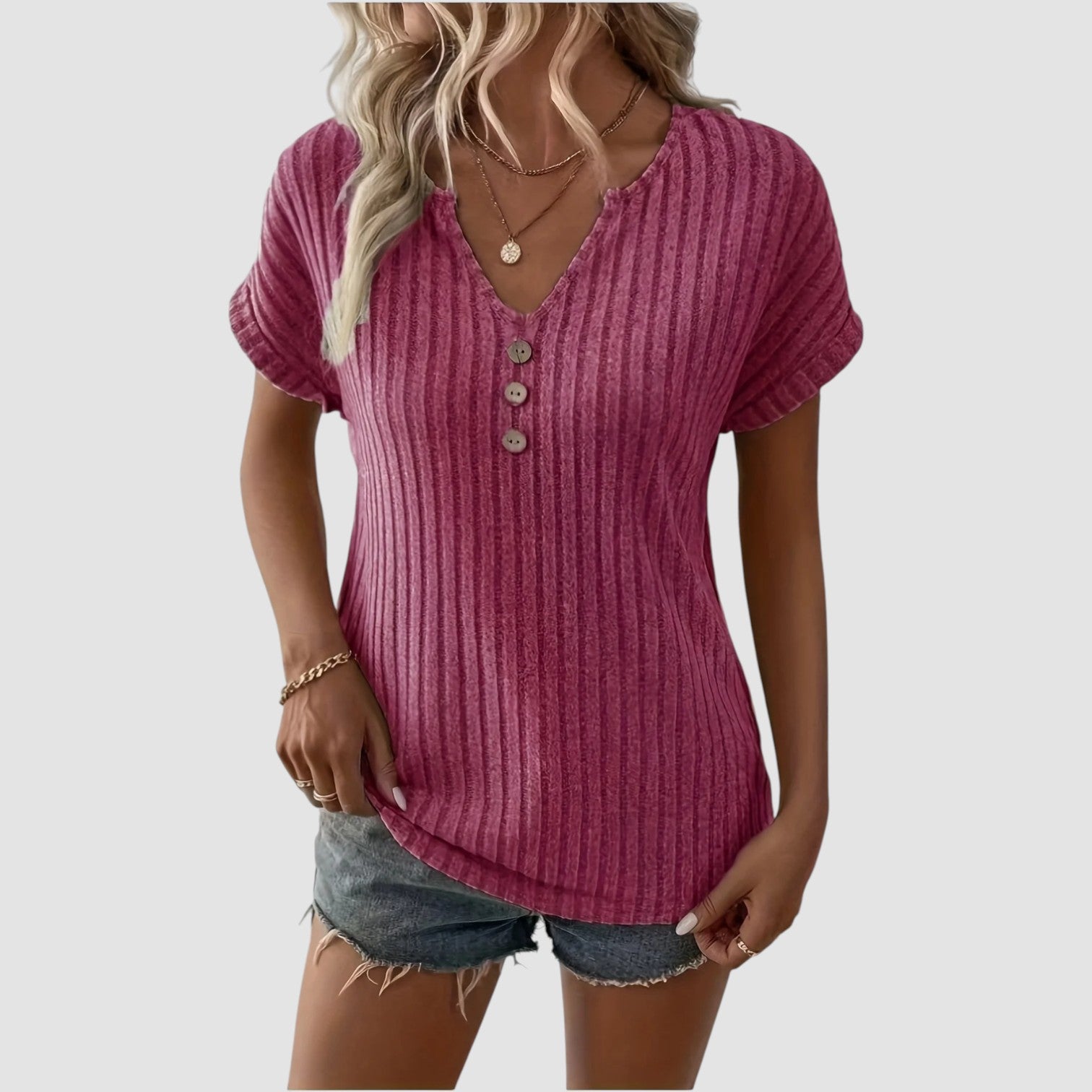 Eastwood and Bloom™ | Svala – Ribbed Top with Buttons