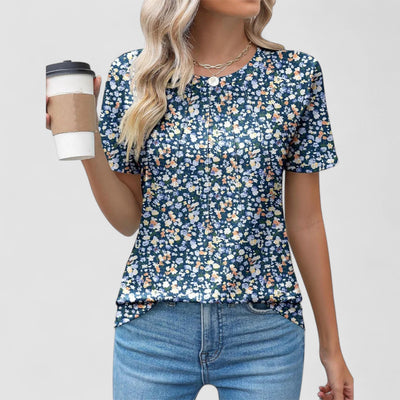 Eastwood and Bloom™ | Noelie – Short-sleeved top with seam details