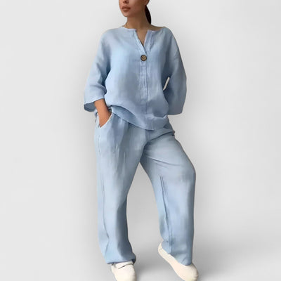 Eastwood and Bloom™ | Margherita – Two-Piece Linen Set in Relaxed, Elegant Style