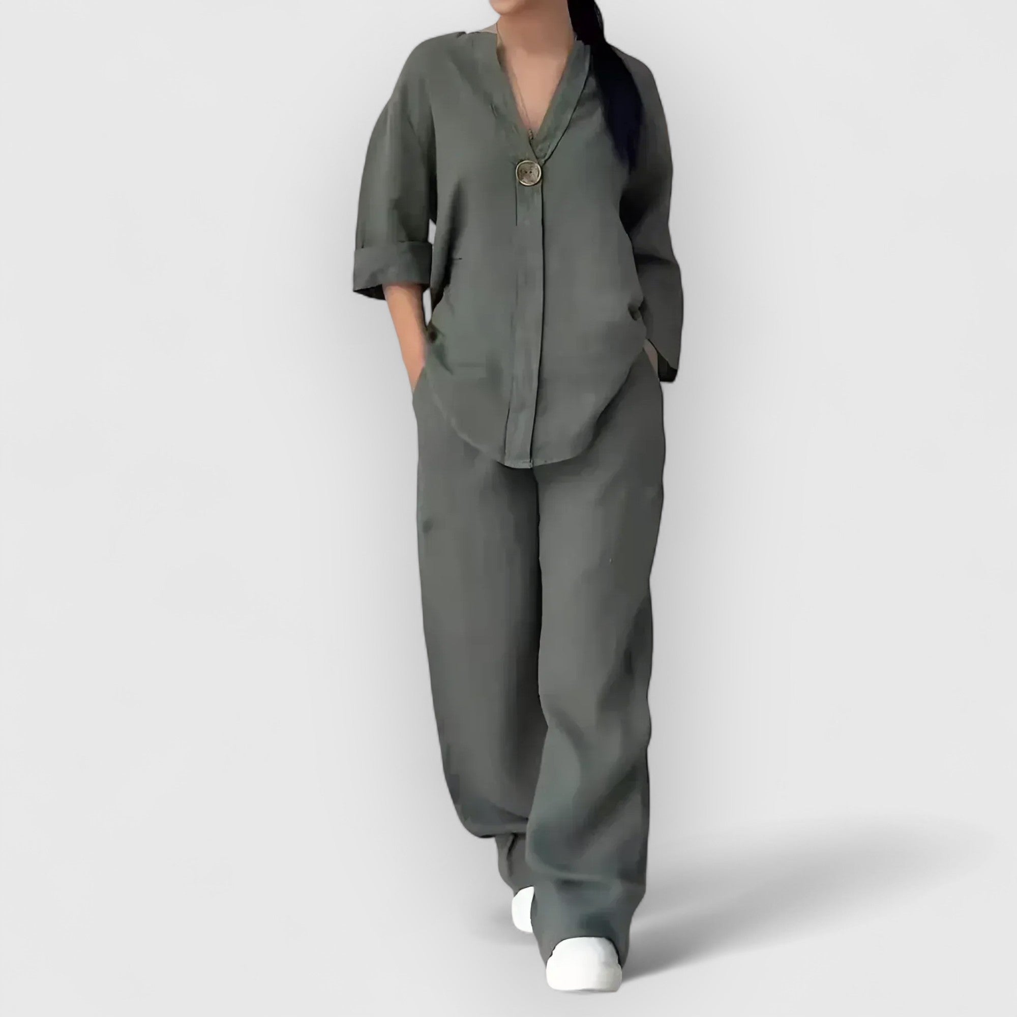 Eastwood and Bloom™ | Margherita – Two-Piece Linen Set in Relaxed, Elegant Style