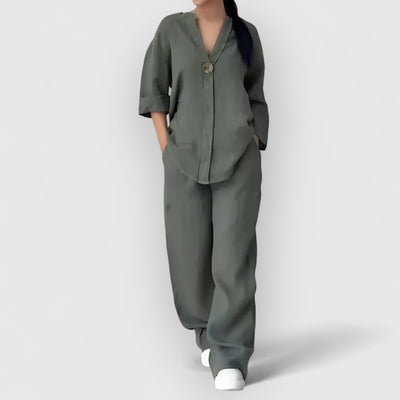 Eastwood and Bloom™ | Margherita – Two-Piece Linen Set in Relaxed, Elegant Style