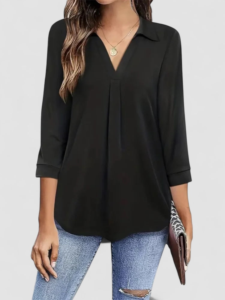Eastwood and Bloom™ | Linnea – Elegant everyday top with V-neck